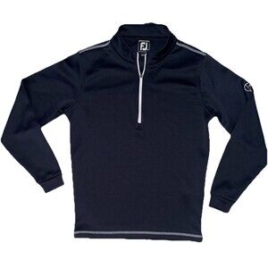 FootJoy Youth Golf Pullover 1/4 Zip Navy Blue Long Sleeve Performance Jacket L